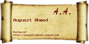 Auguszt Ahmed névjegykártya